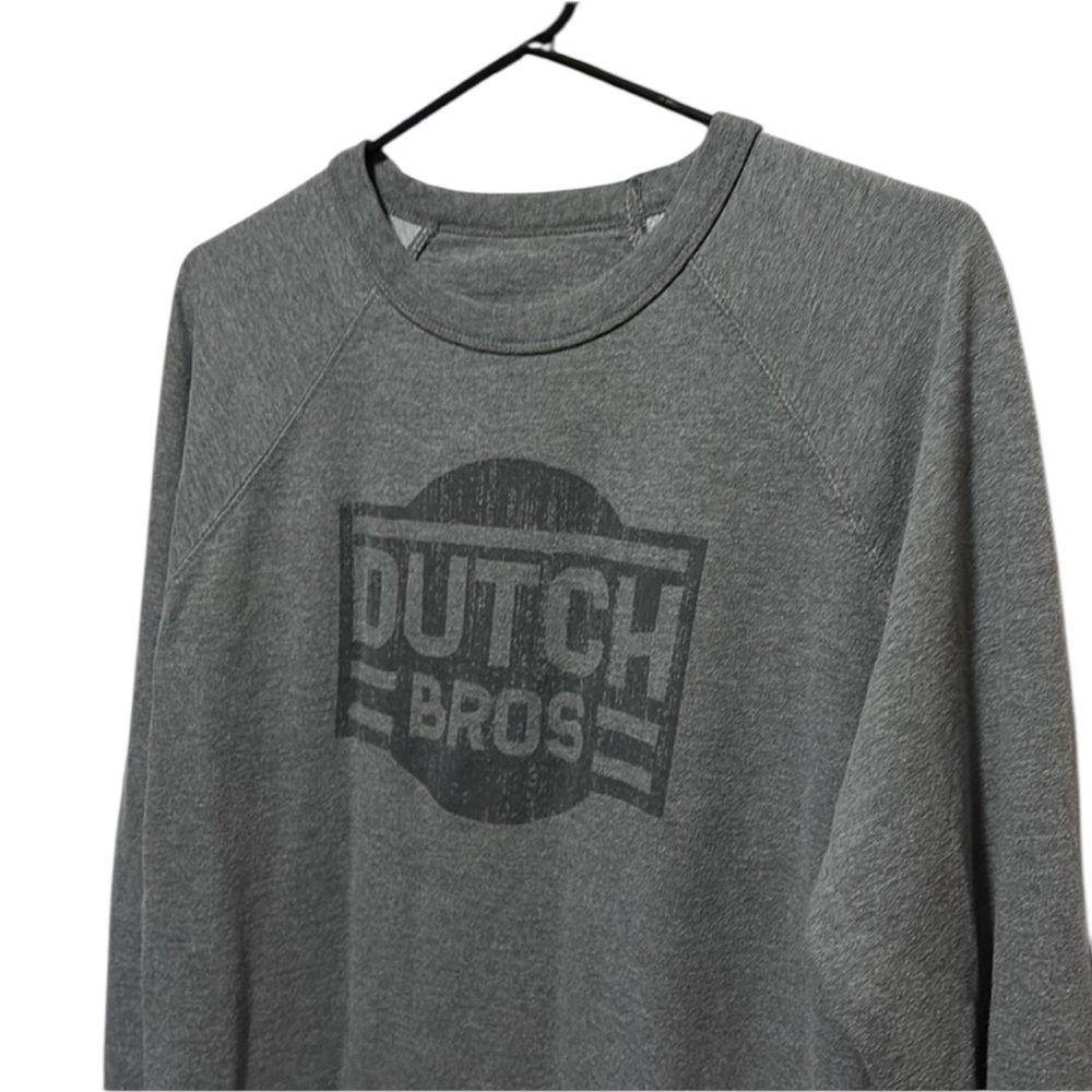 Dutch Bros LARGE Charcoal VINTAGE Gray Lightweight Crewneck DB 1992 Cute! - Picture 3 of 3